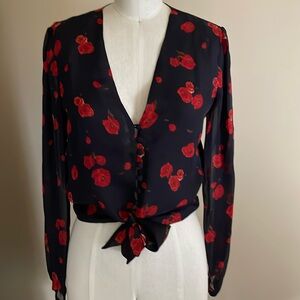 INTERMIX Silk Floral Blouse.